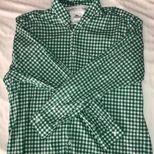 Lacoste kelly green gingham button down